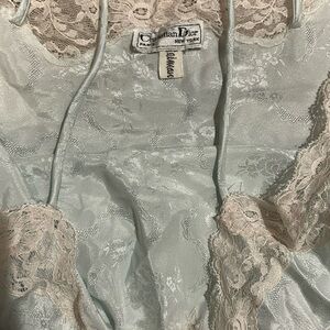 Dior Lace Trimmed Intimate in Light Blue and Cream